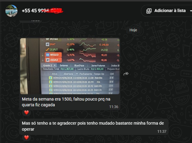 Aluno relata mudança positiva na forma de operar