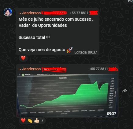 Aluno compartilha resultado obtido com o radar de oportunidades