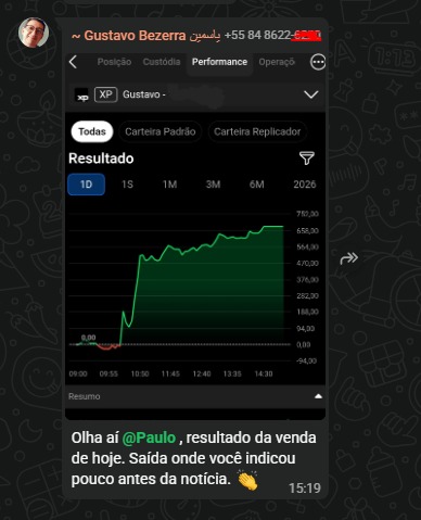 Relato de aluno mostrando evolução e consistência no resultado